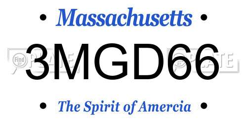 3MGD66 Massachusetts License Plate