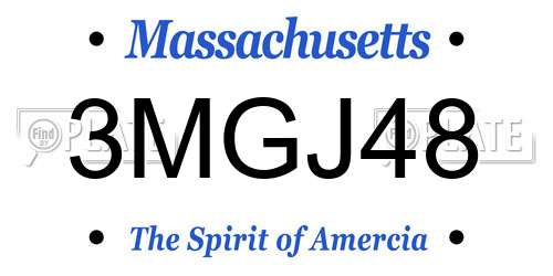 3MGJ48 Massachusetts License Plate
