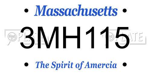 3MH115 Massachusetts License Plate