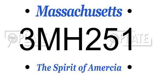 3MH251 Massachusetts License Plate