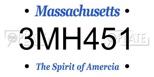3MH451 Massachusetts License Plate
