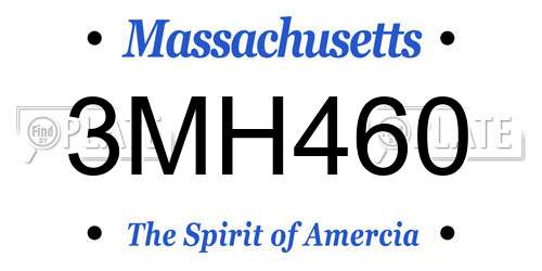 3MH460 Massachusetts License Plate