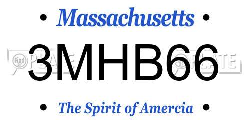 3MHB66 Massachusetts License Plate