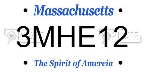 3MHE12 Massachusetts License Plate
