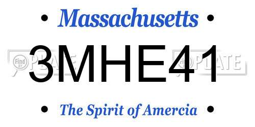 3MHE41 Massachusetts License Plate
