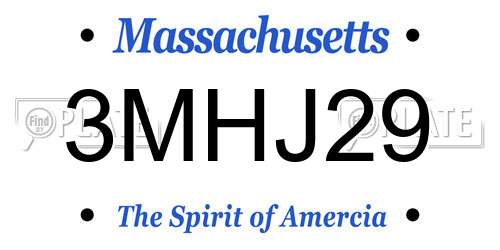 3MHJ29 Massachusetts License Plate
