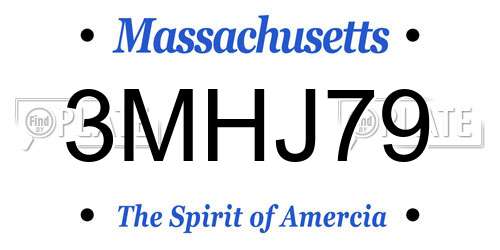 3MHJ79 Massachusetts License Plate