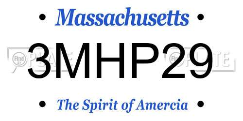 3MHP29 Massachusetts License Plate
