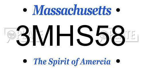 3MHS58 Massachusetts License Plate