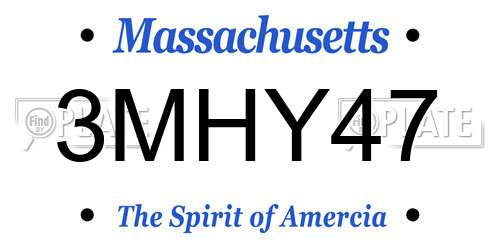 3MHY47 Massachusetts License Plate