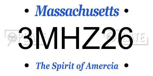 3MHZ26 Massachusetts License Plate