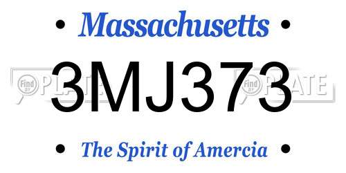 3MJ373 Massachusetts License Plate