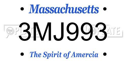3MJ993 Massachusetts License Plate