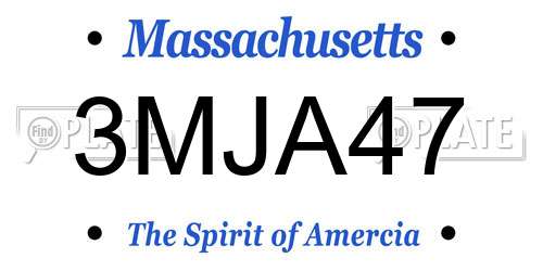 3MJA47 Massachusetts License Plate