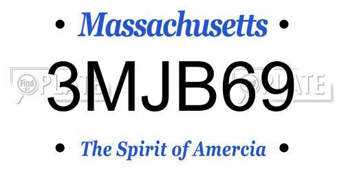 3MJB69 Massachusetts License Plate