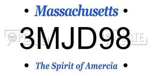 3MJD98 Massachusetts License Plate