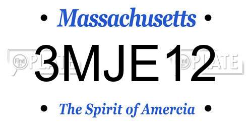 3MJE12 Massachusetts License Plate