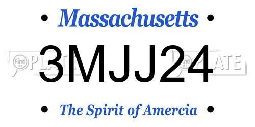 3MJJ24 Massachusetts License Plate
