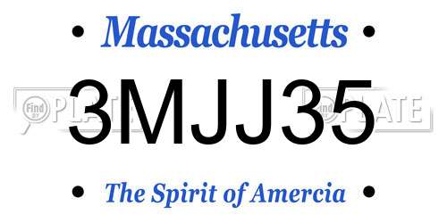 3MJJ35 Massachusetts License Plate