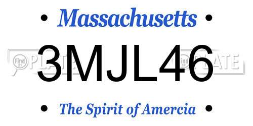3MJL46 Massachusetts License Plate