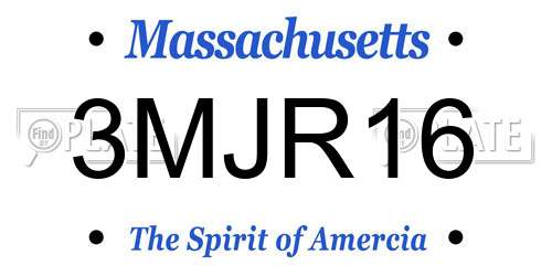 3MJR16 Massachusetts License Plate