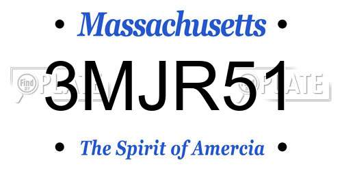 3MJR51 Massachusetts License Plate
