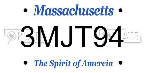 3MJT94 Massachusetts License Plate