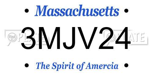 3MJV24 Massachusetts License Plate
