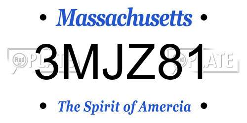 3MJZ81 Massachusetts License Plate