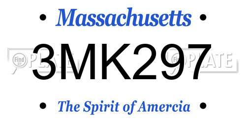 3MK297 Massachusetts License Plate