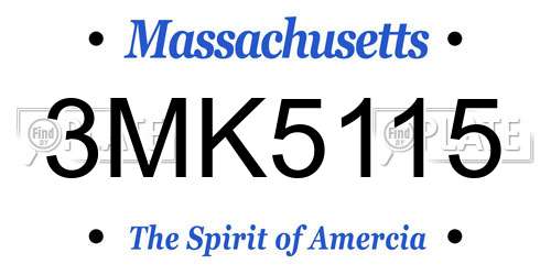 3MK5115 Massachusetts License Plate