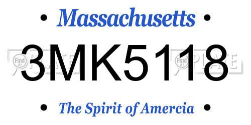 3MK5118 Massachusetts License Plate