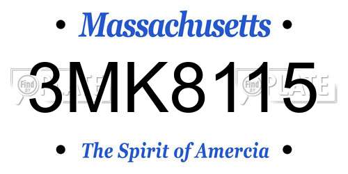 3MK8115 Massachusetts License Plate