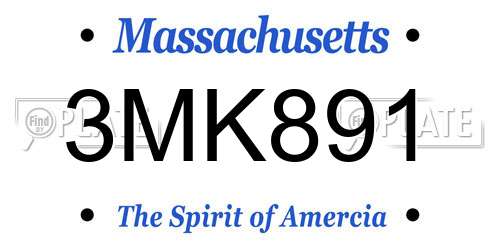 3MK891 Massachusetts License Plate
