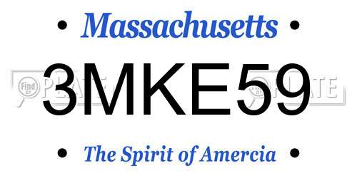 3MKE59 Massachusetts License Plate