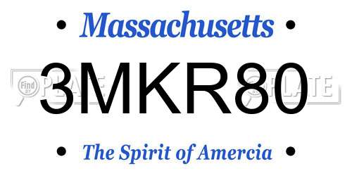 3MKR80 Massachusetts License Plate