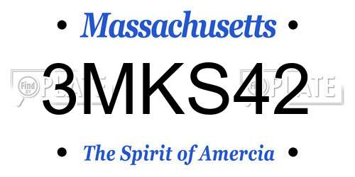 3MKS42 Massachusetts License Plate