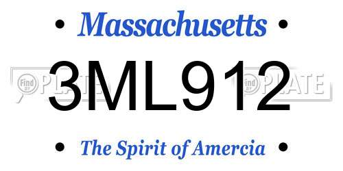 3ML912 Massachusetts License Plate