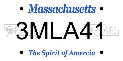 3MLA41 Massachusetts License Plate