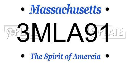 3MLA91 Massachusetts License Plate