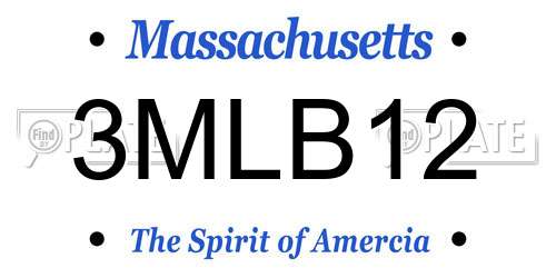 3MLB12 Massachusetts License Plate