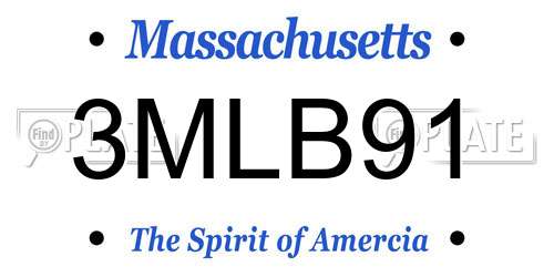 3MLB91 Massachusetts License Plate
