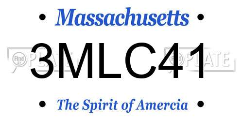 3MLC41 Massachusetts License Plate