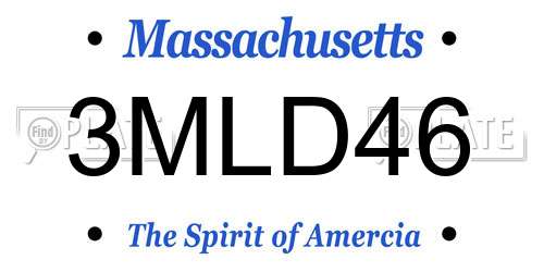 3MLD46 Massachusetts License Plate