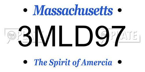 3MLD97 Massachusetts License Plate