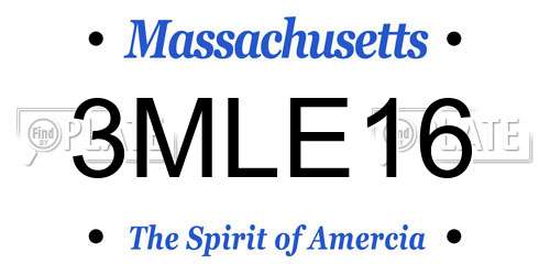 3MLE16 Massachusetts License Plate