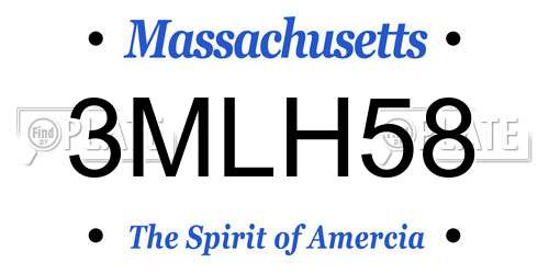 3MLH58 Massachusetts License Plate