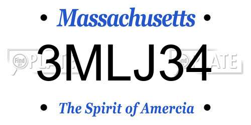 3MLJ34 Massachusetts License Plate