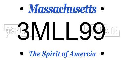 3MLL99 Massachusetts License Plate