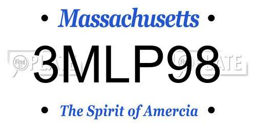 3MLP98 Massachusetts License Plate
